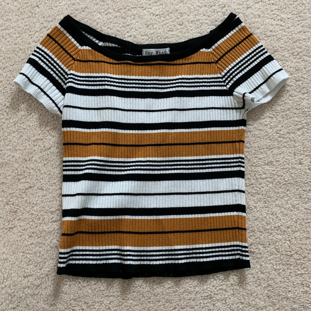 Striped Cropped Tee
